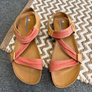 Timberland Earthkeepers Flat Sandals Womens Size 9 Coral Open Toe Straps 27674M